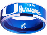 Miami Hurricanes Ring Blue & Silver Wedding Band | Sizes 4-17 #U #miami #hurricanes