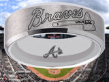 Atlanta Braves Ring matte Silver Tungsten Wedding Ring Sizes 6 - 13 #atlanta #braves