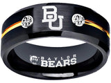 Baylor Bears Ring Black & Gold CZ Wedding Band | Sizes 6-13 #bu #baylor #bears