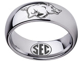 Arkansas Razorbacks Ring Silver Ring Tungsten Ring #arkansas #razorbacks
