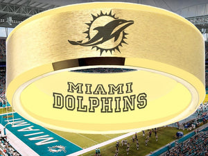 Miami Dolphins Ring Gold Tungsten Wedding Ring #miami #dolphins #miamidolphins
