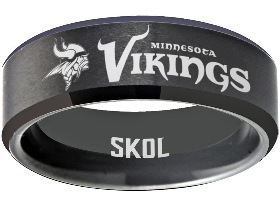 Minnesota Vikings Ring Black Wedding Band | Sizes 6-13 – Exclusive