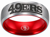 SF 49ers Ring | Silver & Red | Customizable