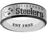 Pittsburgh Steelers Ring Silver & Black Wedding Band | Sizes 6-13 #pittsburgh #steelers