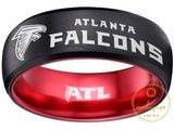 Atlanta Falcons Ring Black & Red Wedding Band | Sizes 6 - 13 #atlanta #falcons #nfl