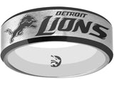 Detroit Lions Ring Silver & Black Wedding Band | Sizes 6-13 #detroit #lions #nfl