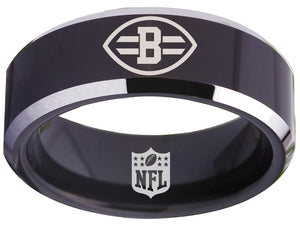 Cleveland Browns Ring 8mm Black Tungsten Wedding Ring #browns #clevelandbrowns
