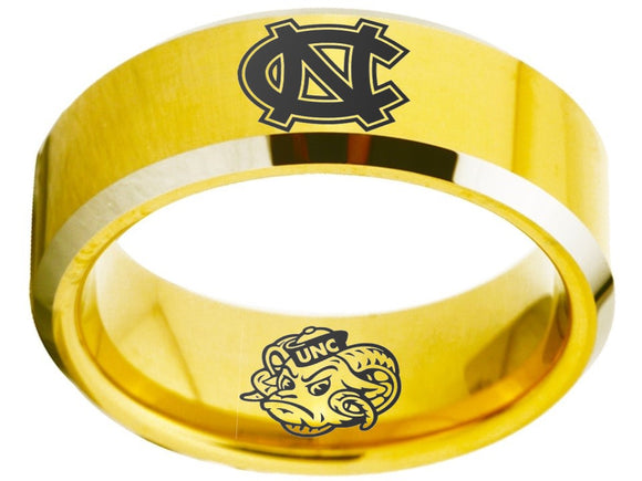 North Carolina Tar Heels Ring Gold Ring Tungsten Ring #unc