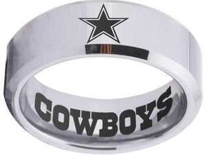 Dallas Cowboys Ring Silver Wedding Band | Sizes 4-17 #cowboys