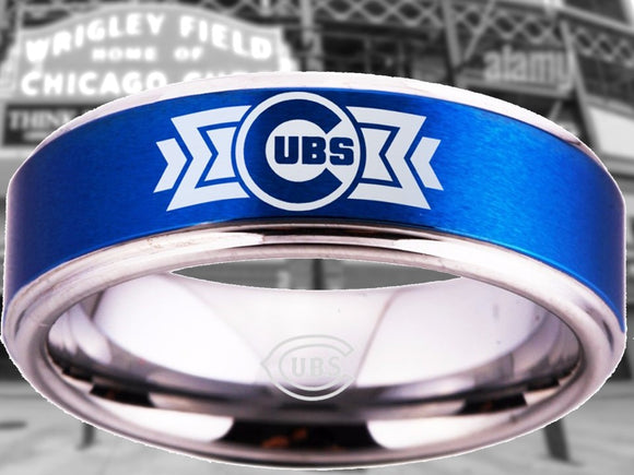 Chicago Cubs Ring Blue & Silver Wedding Ring Sizes 5 - 15 #chicago #cubs