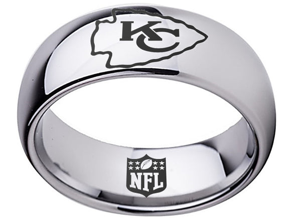 Kansas City Chiefs Ring Silver Ring Tungsten Ring #chiefs