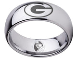 Green Bay Packers Ring Silver Wedding Ring | Sizes 5-16