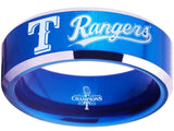 Texas Rangers Ring World Series Ring Blue & Silver Wedding Band | Sizes 4 - 17 #texasrangers #mlb