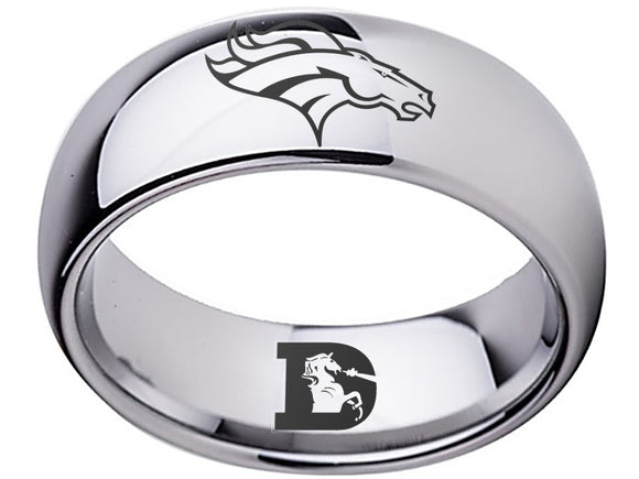 Denver Broncos Ring Silver Wedding Band | Sizes 5-16 #broncos