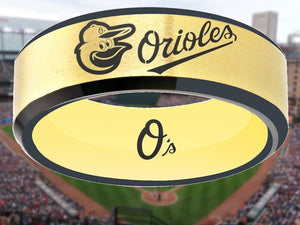 Baltimore Orioles Ring matte gold & black logo Ring #orioles #mlb