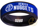 Denver Nuggets Ring: Blue & Black Wedding Band | Sizes 5 - 15 | #Denver #Nuggets #5280