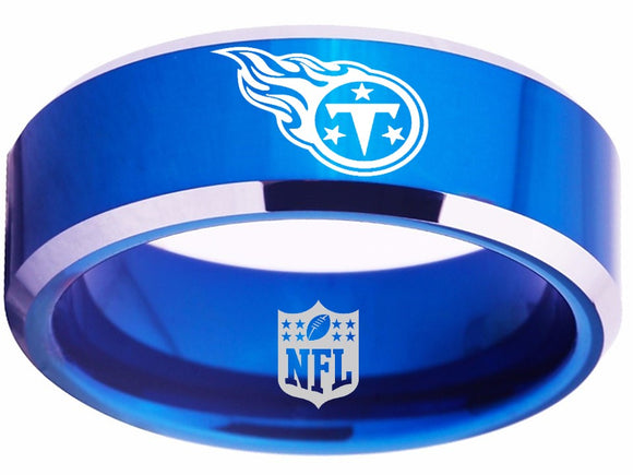 Tennessee Titans Ring 8mm Blue Tungsten Ring #titans NFL