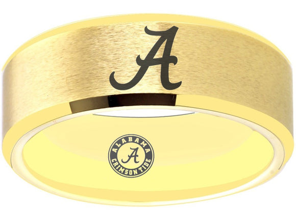 Alabama Crimson Tide Ring Gold Ring Tungsten Ring #alabama