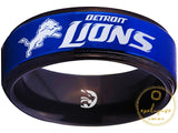 Detroit Lions Ring Blue & Black Wedding Band | Sizes 5 - 15 #detroitlions #nfl