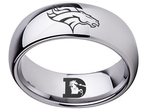 Denver Broncos Ring Silver Ring 8mm Tungsten #broncos #nfl