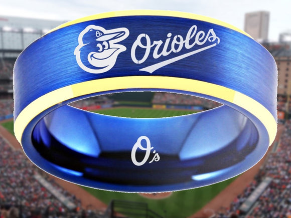 Baltimore Orioles Ring Orioles Blue & Gold Wedding Ring #orioles Sizes 6 - 13
