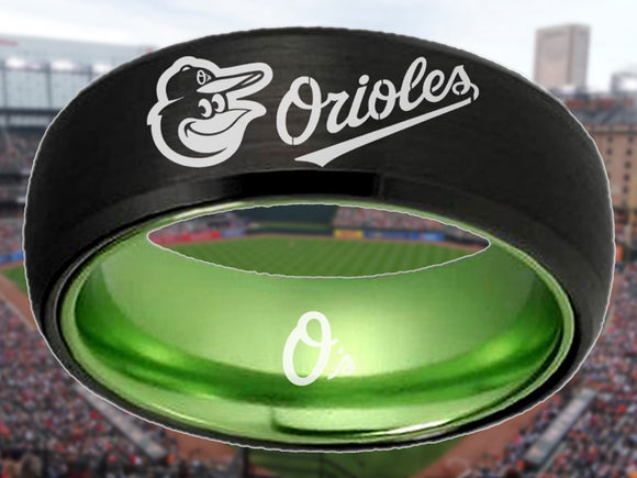 Baltimore Orioles Ring Orioles Black & Green Wedding Ring #orioles Sizes 6 - 13