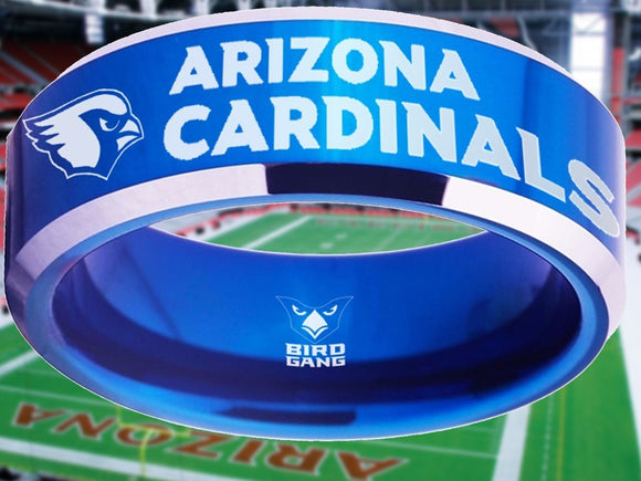 Arizona Cardinals Ring Blue & Silver Wedding Band | Sizes 4 - 17 #arizonacardinals #nfl