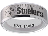 Pittsburgh Steelers Ring Silver Wedding Band | Sizes 6-13 #pittsburgh #steelers