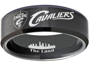 Cleveland Cavaliers Ring Cavs matte Black Wedding Ring Sizes 6 - 13 #cavs #nba
