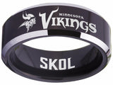 Minnesota Vikings Ring Black & Silver Wedding Band | Sizes 4 - 17 #vikings #skol #nfl