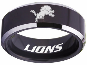 Detroit Lions Ring 8mm Black Tungsten Ring #lions