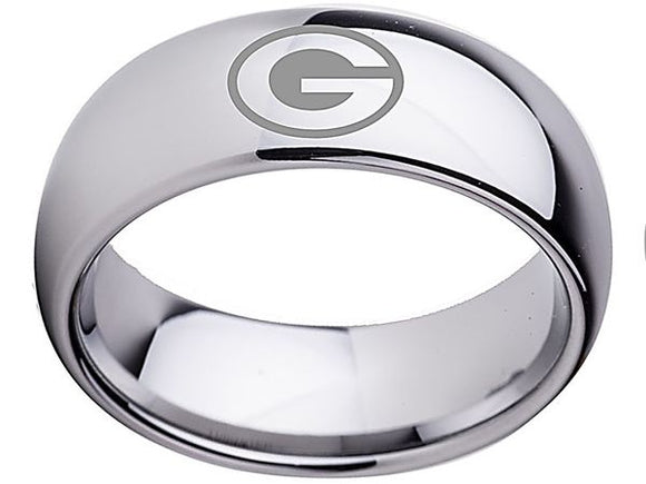 Georgia Bulldogs Ring Wedding Band 8mm Silver Ring Wedding Ring Sizes 5 - 16