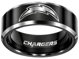 Los Angeles Chargers Ring | Black & Silver | Customizable