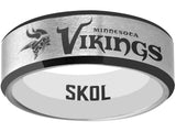 Minnesota Vikings Ring Silver & Black Wedding Band | Sizes 6-13 #vikings #skol #nfl