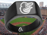 Baltimore Orioles Ring Orioles Black 10mm Titanium Ring #orioles Sizes 8 - 12