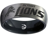 Detroit Lions Ring Silver & Black Wedding Band | Sizes 6-13 #detroit #lions #nfl