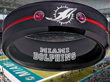 Miami Dolphins Ring Black & Red CZ Tungsten Wedding Ring #miami #dolphins #miamidolphins