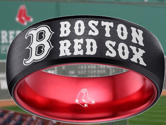 Boston Red Sox Ring Red Sox Wedding Ring Black & Red Sizes 6 - 13 #redsox