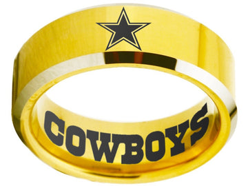 Dallas Cowboys Ring Gold Ring 8mm Tungsten Ring #cowboys