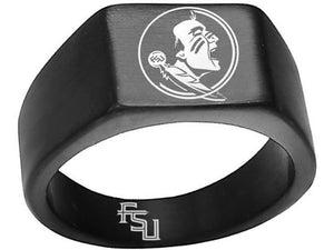 Florida State Seminoles Ring FSU Logo Ring 10mm matte Black ring #fsu #ncaa