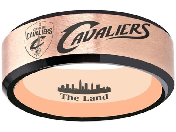 Cleveland Cavaliers Ring Cavs Rose Gold & Black Wedding Ring Sizes 6 - 13 #cavs #nba
