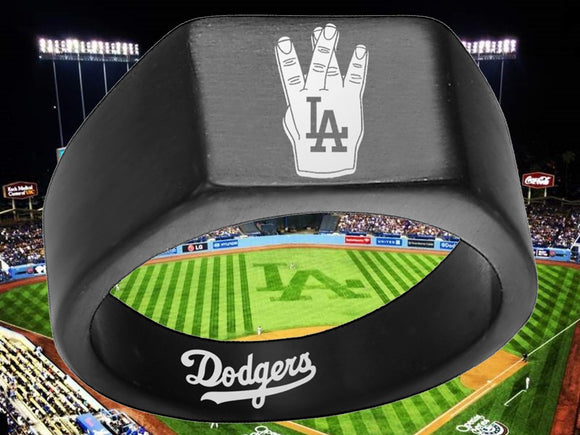 LA Dodgers Black Titanium Ring - Sizes 8 - 12 #Dodgers #LosAngelesDodgers