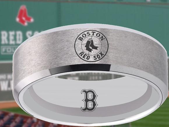 Boston Red Sox Ring Red Sox Wedding Ring Silver Sizes 6 - 13 #redsox