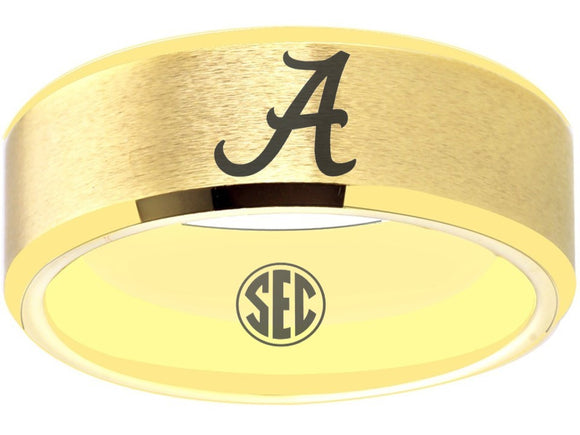Alabama Crimson Tide Ring Gold Ring Tungsten Ring #alabama
