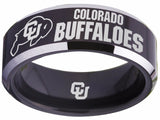 Colorado Buffaloes Ring Black & Silver Wedding Band | Sizes 4 - 17 #buffs #ncaa