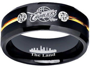 Cleveland Cavaliers Ring Cavs Black & Gold CZ Wedding Ring Sizes 6 - 13 #cavs #nba