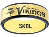 Minnesota Vikings Ring Gold & Black Wedding Band | Sizes 6-13 #vikings #skol #nfl
