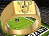 Las Vegas Raiders Ring Gold Titanium Steel Wedding Ring #Raiders #NFL