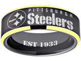 Pittsburgh Steelers Ring Black & Gold Wedding Band | Sizes 6-13 #pittsburgh #steelers