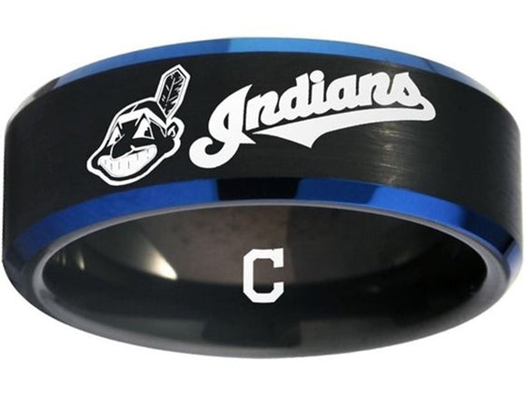 Cleveland Baseball Team Ring Black & Blue logo Ring #chiefwahoo #mlb